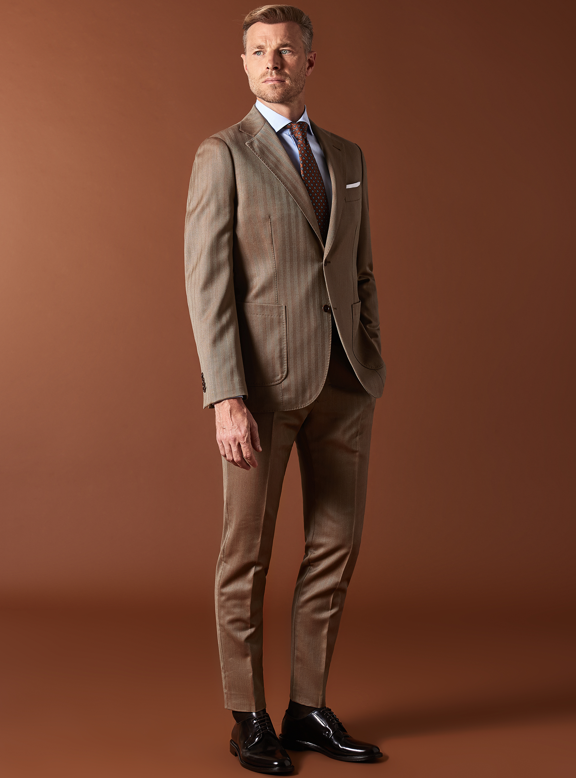 Herringbone wool suit, 